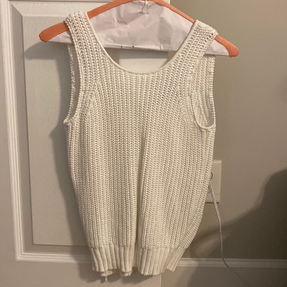 Cotton by Autumn Cashmere XS Off White Knit Tank Top - Picture 1 of 4